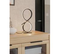 Eglo LED Bedside lamp Serpins, Curved Table lamp, Room Decoration Living Room, Bedroom Lighting Made of Metal in Black and Plastic in White, Warm White, H 40.5 cm