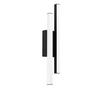 Eglo LED Outdoor Wall Light Serricella, Outside Wall lamp with 2 Light Bars, Porch Lighting Made of Metal in Black, Wall spot Warm White, IP55