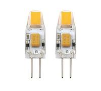 EGLO Set of 2 dimmable G4 LED bi-pin light bulbs, 2-pin push-fit lamps, 1.8 watts each (equivalent to 20 watt), 12v, 200 lumen, warm white glow, 2700 Kelvin, Ø 0.4"