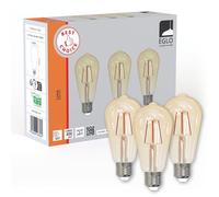 Eglo Set of 3 E27 Filament LED Lamps, Edison Vintage Light Bulb Amber, 4 watts (Equivalent to 40 watts), Warm White Lightbulb, 2200 K, ST64, Ø 6.4 cm