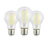 Eglo Set of 3 E27 LED Bulbs, Energy-Saving Lamp Energy Class A, Energy-Efficient Light 7.2 Watts, 1521 Lumens, Warm White Light, 2700 Kelvin, A60 Bulb, Ø 6 cm