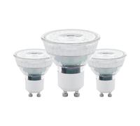 EGLO Set of 3 LED light bulbs, GU10 reflector lamps, 4.5 watts each (equivalent to 50 watt), 345 lumen, warm white glow, 2700 Kelvin, spotlights, Ø 2"