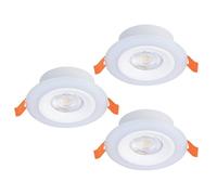 Eglo Set of 3 LED recessed spot Calonge RGB, Flat Ceiling with Remote, dimmable, White Plastic, Colour Change, Warm to Cool White, Ø 9.8 cm