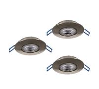 Eglo Set of 3 LED recessed spotlights Cedrez, Ø 9 cm