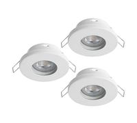 Eglo Set of 3 LED recessed spotlights Favazzina, Round Flat Metal Ceiling Lights in White, in U10 Bulbs, Warm Ø 8.5 cm