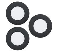 EGLO Set of 3 LED recessed spotlights Fueva 5, Diameter 8.6 cm, LED spotlights Set Made of Steel and Plastic Light Surfaces, 3 LED recessed Lights in Black, White, Flat, Low Installation Depth 26 mm,