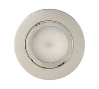 Eglo Set of 3 LED recessed spotlights Pineda, Swivel Ceiling spot in Silver Plastic, Flat Warm White, 4.9 W, 1080 lm, 3000 K, Ø 8.4 cm