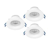 Eglo Set of 3 recessed Spotlight Set Salabate, Ø 8.8 cm, Bathroom Ceiling Spots, White Aluminium, Warm White, Neutral Cool IP65