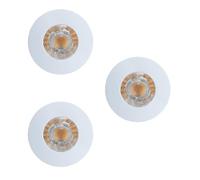 Eglo Set of 3 Recessed Spotlights Margo, Outdoor Ceiling Spotlights, Aluminium Cast in White, Frosted Glass White, Warm White, Ø 8.4 cm
