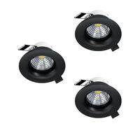 Eglo Set of 3 recessed spotlights Saliceto, dimmable Ceiling Spots