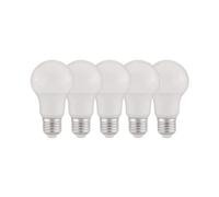 EGLO Set of 5 E27 LED light bulbs, opaque Edison lamps, 8.8 watt each, warm white glow, 2700 Kelvin, opal white, A60, Ø 2.4"