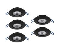 Eglo Set of 5 LED recessed spotlights Cedrez, Ø 9 cm
