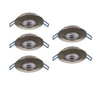 Eglo Set of 5 LED recessed spotlights Cedrez, Ø 9 cm, Extra-Flat Ceiling Spots, Lights with dip Switch, Silver Plastic, Warm White, Neutral Cool White