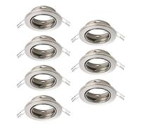 Eglo Set of 7 recessed spotlights Agulo, Swivel Ceiling Lights, Round Spots Without Bulbs, Silver Steel Lamps, GU10 Base, Ø 8.6 cm