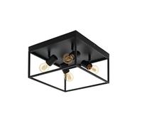 Eglo Industrial 4-Light Ceiling Light, Black