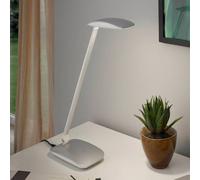 EGLO Silver Cajero LED desk lamp with dimmer