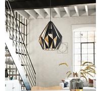 Eglo Carlton 1 Pendant Light - Black & Gold