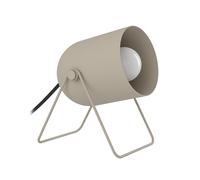 Eglo Small Bedside lamp Tilston, Table Light Fitting with Adjustable Spotlight, Living Room and Bedroom Lighting, Sand Beige Metal, E14 Socket, L 12.5 cm