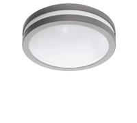 Eglo Smart Home LED Ceiling Light Locana-C, Outdoor Ceiling Lamp, Dimmable Exterior Light, Silver Galvanised Steel, White Plastic, Warm White, IP44