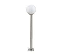Eglo Smart Home LED Outdoor Floor Lamp Nisia-C, Path Light, Outdoor Standing Lamp, Stainless Steel in Stainless Steel, Plastic in White E27 Socket, IP44