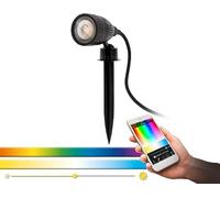 Eglo Smart Home LED Outdoor Lights with Ground Spike Nema 1-C, Garden Lighting with Earth Anchor, Outdoor Lamp in Black Transparent Plastic, Warm White-Cool White, RGB, IP44