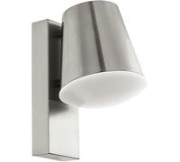 Eglo Smart Home LED Wall Lamp Caldiero-C, Outdoor Wall Light, Outdoor Lamp in Stainless Steel, White Plastic, Outdoor Light with E27 Socket, IP44