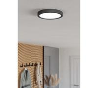 Eglo Smart LED Ceiling Light Black Ø22cm IP44 11W RGBTW App Dimmable 2700-6500K