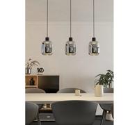Eglo Smart LED Hanging Light Black 88cm 3-Light 3x3.7W ZigBee Dimmable
