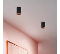 Eglo Connect.z Smart Home LED Ceiling Light Carosso-Z, ZigBee, app and Alexa Voice Control, Warm White-Cold White, RGB, dimmable Spotlight, Black Metal, Ø 8 cm
