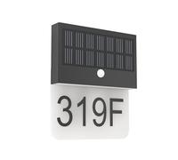 Eglo Solar Front Door Light Conettimara, 700 lumens | wall lamp with house number, LED outdoor lighting in black and white plastic, neutral white, IP44