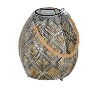 Eglo Solar Lantern Z_Solar, Outdoor lamp with Handle, Light Fixture for Balcony and Garden, Metal and Plastic in Antique Silver, Warm White Lighting