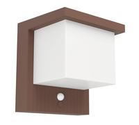 Eglo Solar wall Light Frigento, 700 lumens, Outdoor lamp with Motion Sensor, LED Outdoor Porch and Front Door Lighting, Rust Brown Plastic, Warm White, IP44
