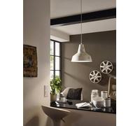 Eglo Somerton Single Pendant Light With Vintage White Finish Wbs