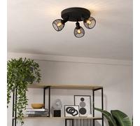 Eglo Sonnino Black Steel Caged Wire 3-Light Spotlight