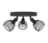 Eglo Sonnino Steel Caged Wire 3-Light Spotlight - Black
