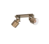 Eglo Spotlight bar Southery, Ceiling Light Fitting with 2 Adjustable spot Lights, Elegant Living Room lamp Made of Burnished Metal, Track Lighting with E27 Socket