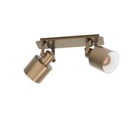 Eglo Southery Creme-Gold Bronzed Metal Ceiling Spotlight - Adjustable 2-Light Fixture, E27 (D) 21Cm