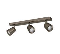 Eglo Spotlight bar Camaldoli, Kitchen Light Fitting with 3 Flexible Spots, Ceiling lamp Living Room Made of Bronze Steel, GU10 Socket