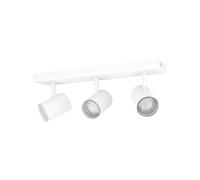 Eglo Spotlight bar Consuma 1, Bathroom Light Fitting with 3 Flexible Spots, Ceiling lamp Kitchen Made of White Steel, GU10 Socket, IP44
