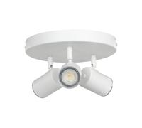 Eglo Spotlight bar Consuma 1, Bathroom Light Fitting with 3 Flexible Spots, Round Ceiling lamp Kitchen Made of White Steel, GU10 Socket, IP44