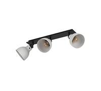 Eglo Spotlight bar Matlock, Ceiling Light Fitting with 3 Adjustable spot Lights, Industrial Design Living Room lamp Made of Black and Grey Metal, Track Lighting with E27 Socket