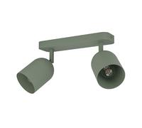 Eglo Spotlight bar Tilston, Light Fitting with 2 Flexible Spots, Ceiling lamp for Living Room and Bedroom, Dark Green Steel, E14 Socket