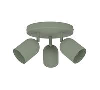 Eglo Spotlight bar Tilston, Light Fitting with 3 Flexible Spots, Round Ceiling lamp for Living Room and Bedroom, Dark Green Steel, E14 Socket