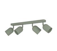 Eglo Spotlight bar Tilston, Light Fitting with 4 Flexible Spots, Ceiling lamp for Living Room and Bedroom, Dark Green Steel, E14 Socket