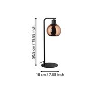 EGLO Stars of Light Cordoba table lamp, copper-coloured glass