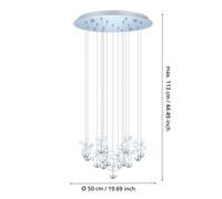 EGLO Stars of Light LED hanging light Pianopoli chrome 50x113 cm