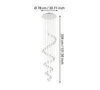 EGLO Stars of Light LED hanging light Pianopoli chrome 78x334 cm