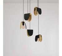EGLO Stars of Light Serenara hanging light, 5-bulb, black/gold