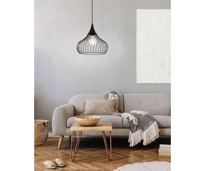 Eglo Staverton Black Wired Teardrop Shaped Single Pendant - Industrial/retro, E27 (D) 36.5Cm