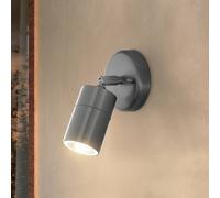 EGLO Stockholm LED outdoor spotlight, steel-coloured, projection 10 cm